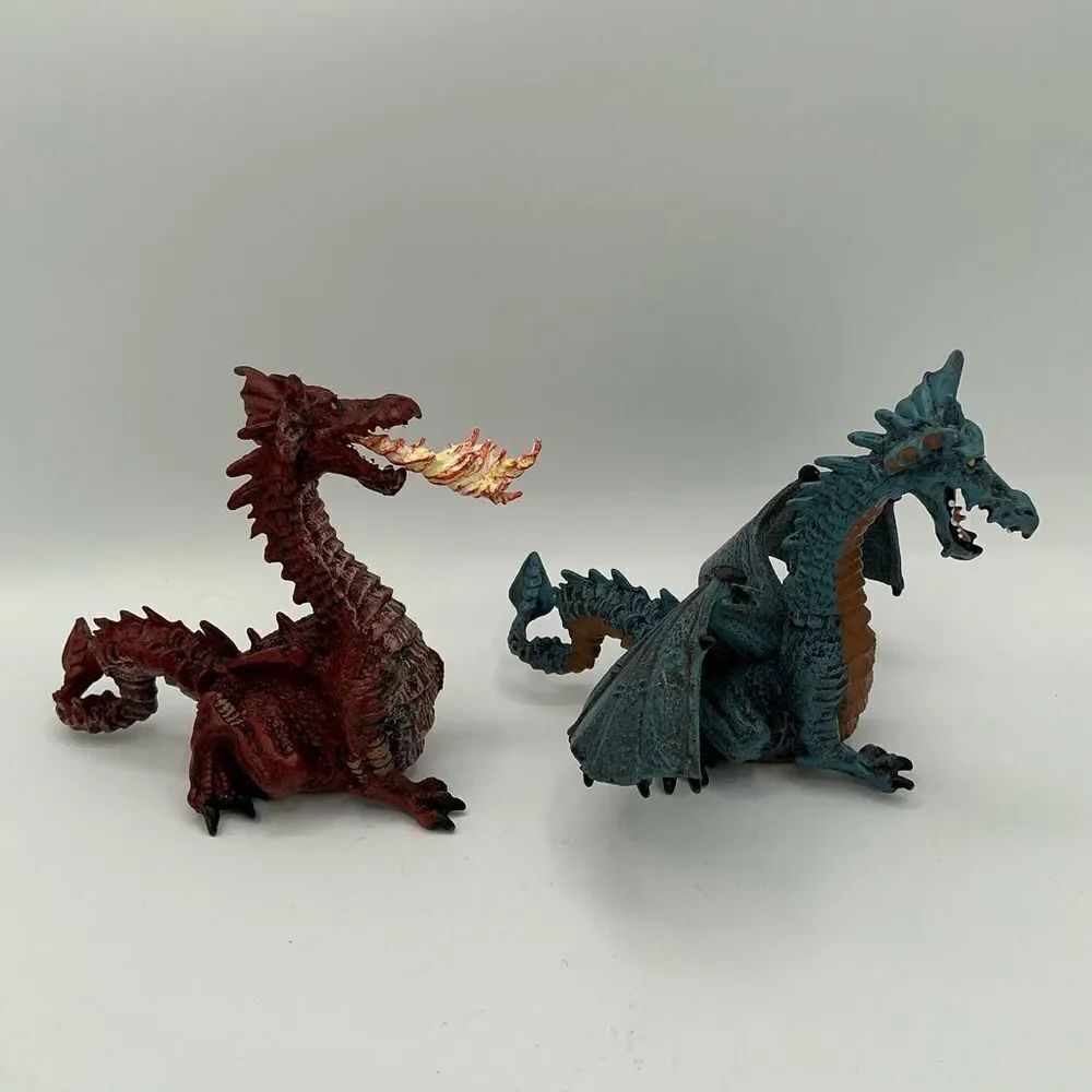 Set of 2 Papo hard plastic Dragons Mythological